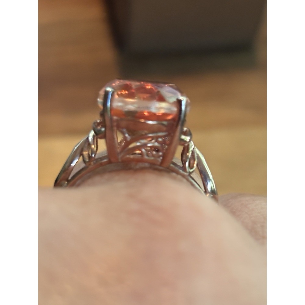 STS Pink Tourmaline Gemstone 925 Sterling Silver Ring Size 11 - Picture 9 of 10